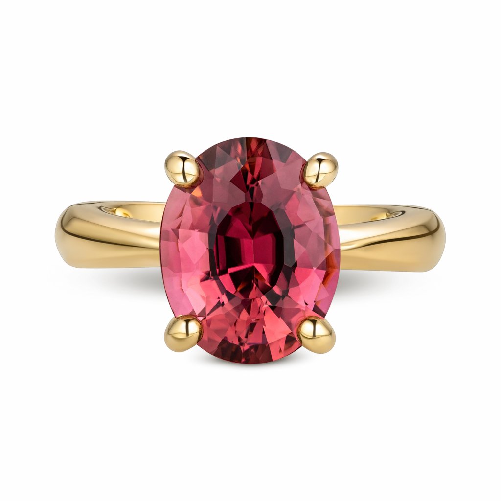 Rubellite tourmaline 4.42 ct ring in 18K yellow gold Image №2