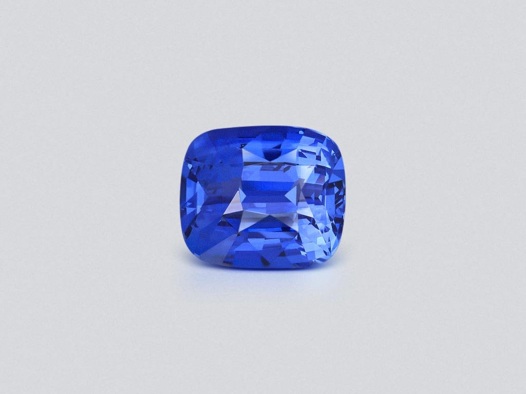 Electric blue cushion cut sapphire 4.00 carats, Sri Lanka Image №1