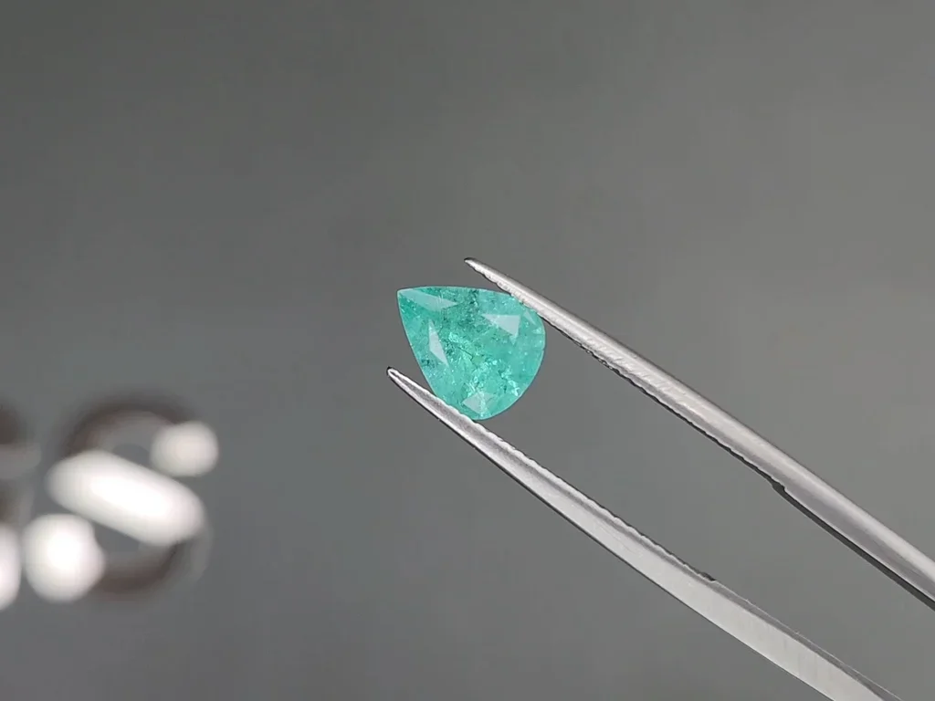 Greenish-blue Paraiba tourmaline in pear cut 1.27 carats, Mozambique Image №3