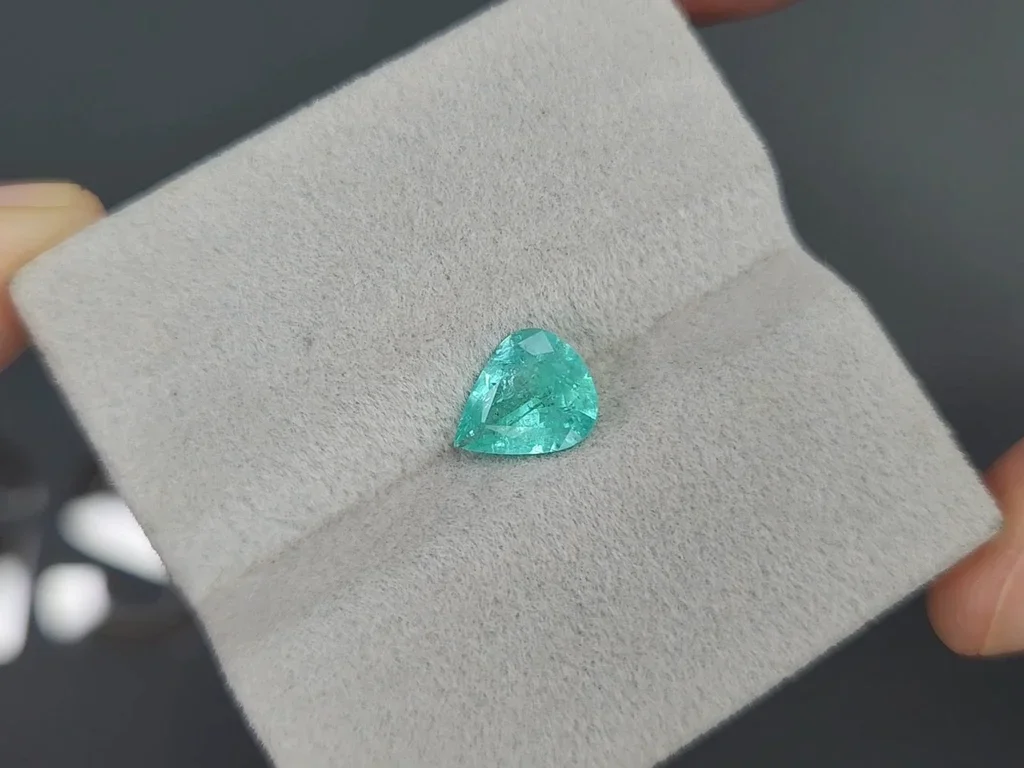Greenish-blue Paraiba tourmaline in pear cut 1.27 carats, Mozambique Image №4