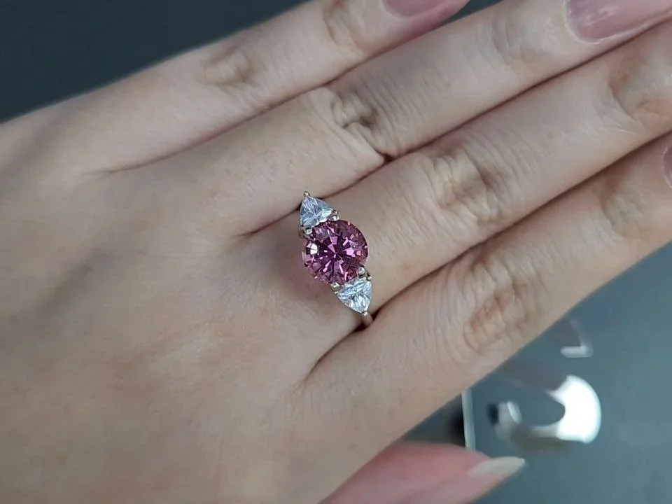 Round cut purple spinel 2.94 carats, Tanzania Image №5