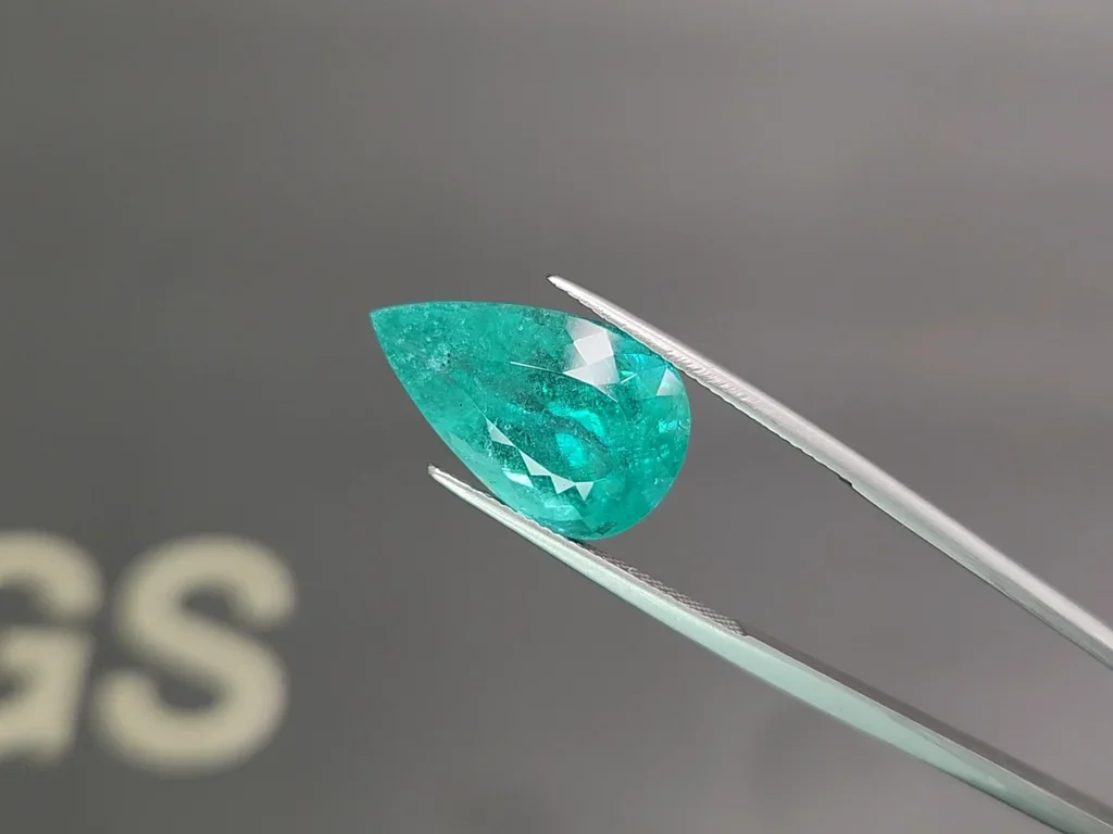 Large tourmaline Paraiba in pear cut 11.84 carats, Nigeria Image №3