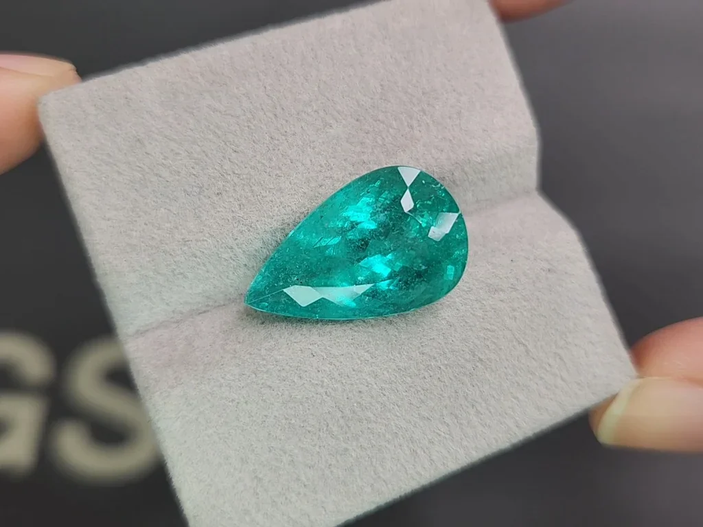 Large tourmaline Paraiba in pear cut 11.84 carats, Nigeria Image №4