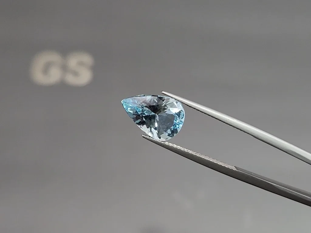 Aquamarine pear cut 2.97 carats, Madagascar Image №3