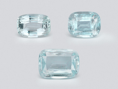 Set of aquamarines cushion cut 2.61 carats, Madagascar photo