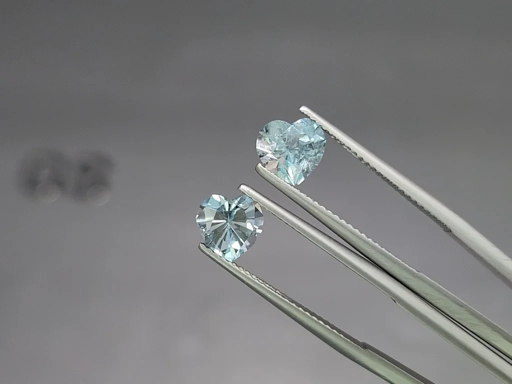 Set aquamarine heart shape 4.11carats, Madagascar Image №4