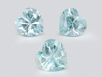 Set aquamarine heart shape 4.11carats, Madagascar photo