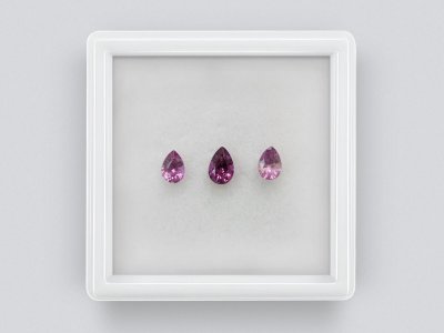 Set of pink unheated pear-cut sapphires 1.07 carats, Madagascar photo