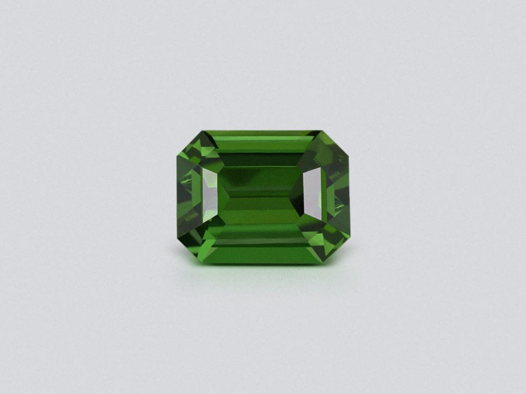 Vivid green natural zircon in octagon cut 3.68 carats, Sri Lanka Image №1