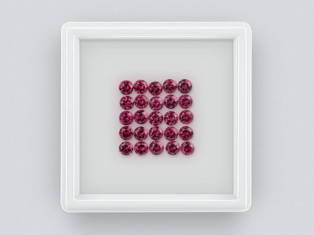 Lot of Rhodolite garnet in round cut 3,5 carats, Tanzania  Image №1