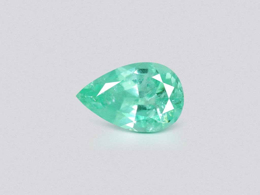 Neon greenish-blue Paraiba tourmaline in pear cut 2.14 carats, Mozambique  Image №1