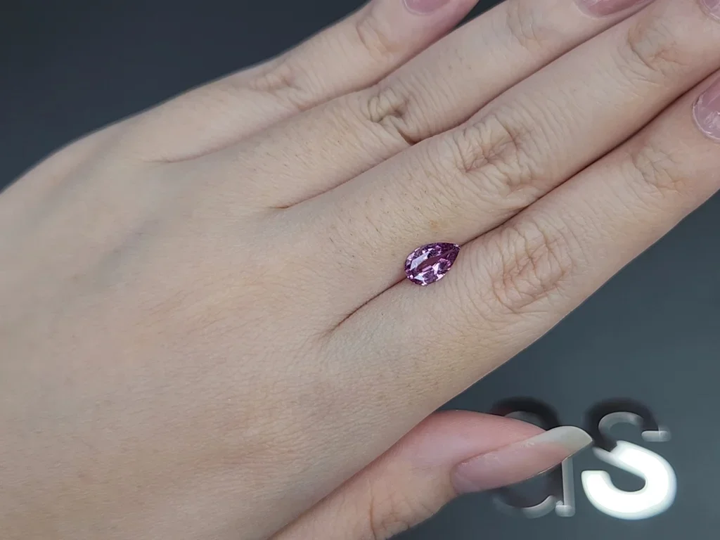 Unheated purple sapphire pear-cut  0.89 carats, Madagascar Image №2