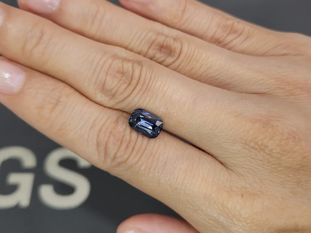 Blue spinel in cushion cut 2.26 carats, Tanzania Image №2