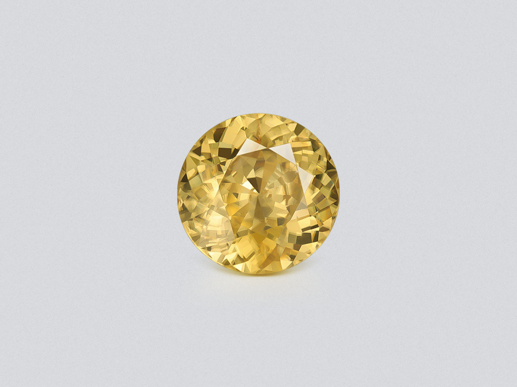 Large yellow  zircon round cut 11.79 carats, Tanzania Image №1