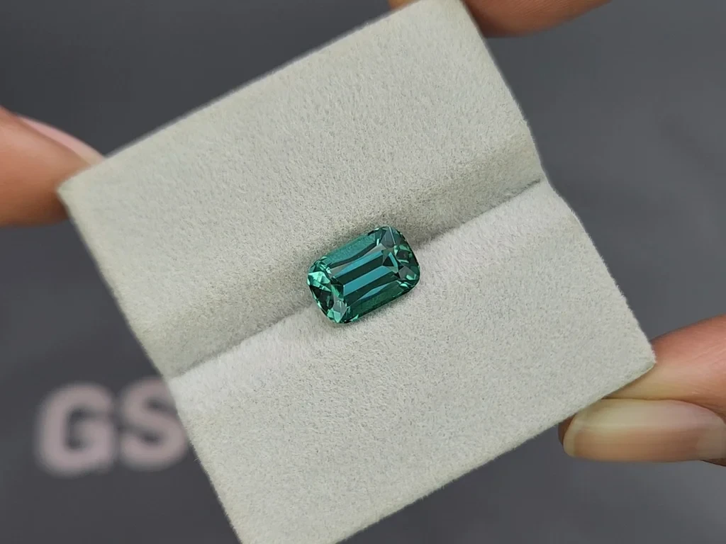 Vibrant Lagoon tourmaline in cushion cut 2.87 carats, Afghanistan Image №4