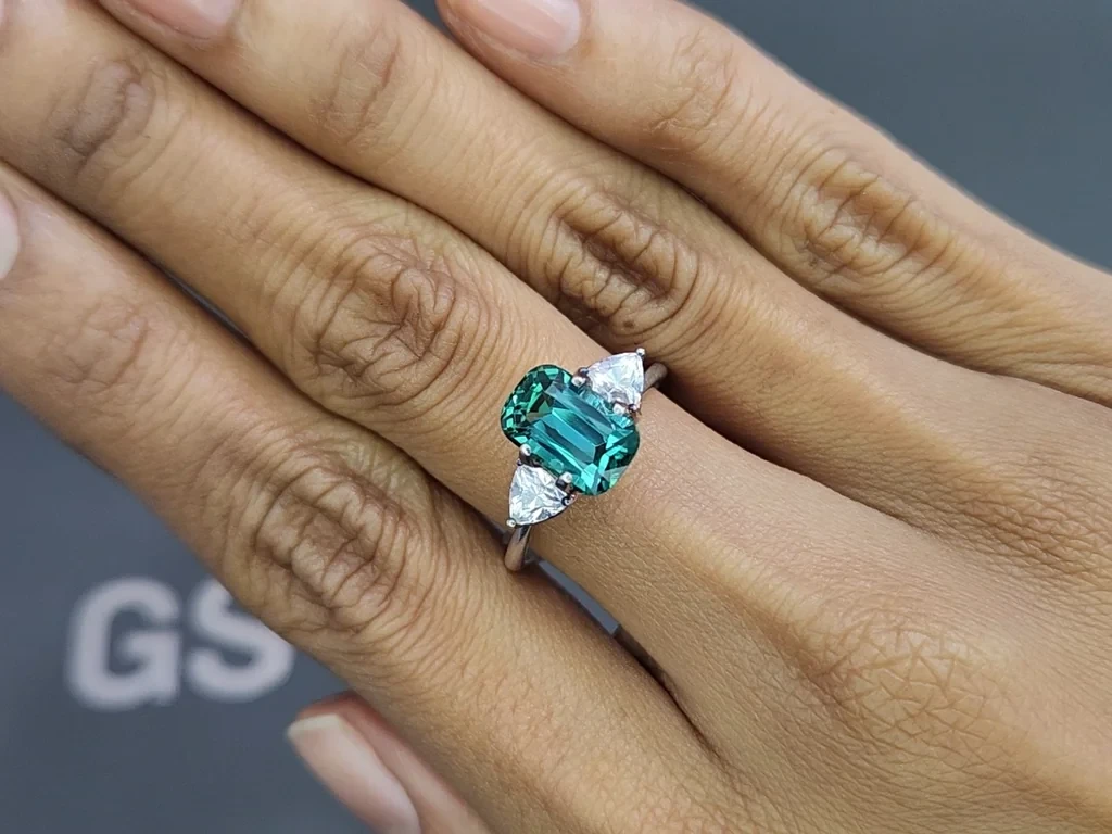 Vibrant Lagoon tourmaline in cushion cut 2.87 carats, Afghanistan Image №5