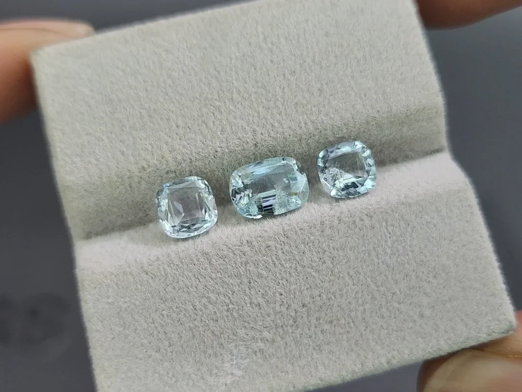 Set of aquamarines cushion cut 2.51 carats, Madagascar Image №5