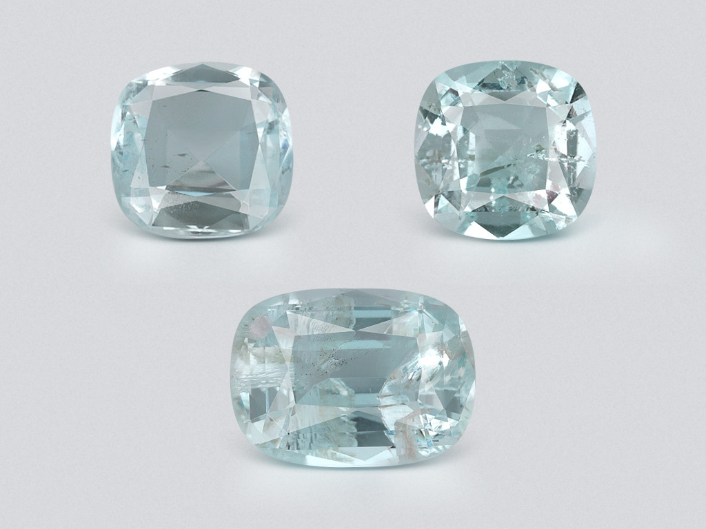 Set of aquamarines cushion cut 2.51 carats, Madagascar Image №1