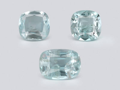 Set of aquamarines cushion cut 2.51 carats, Madagascar photo