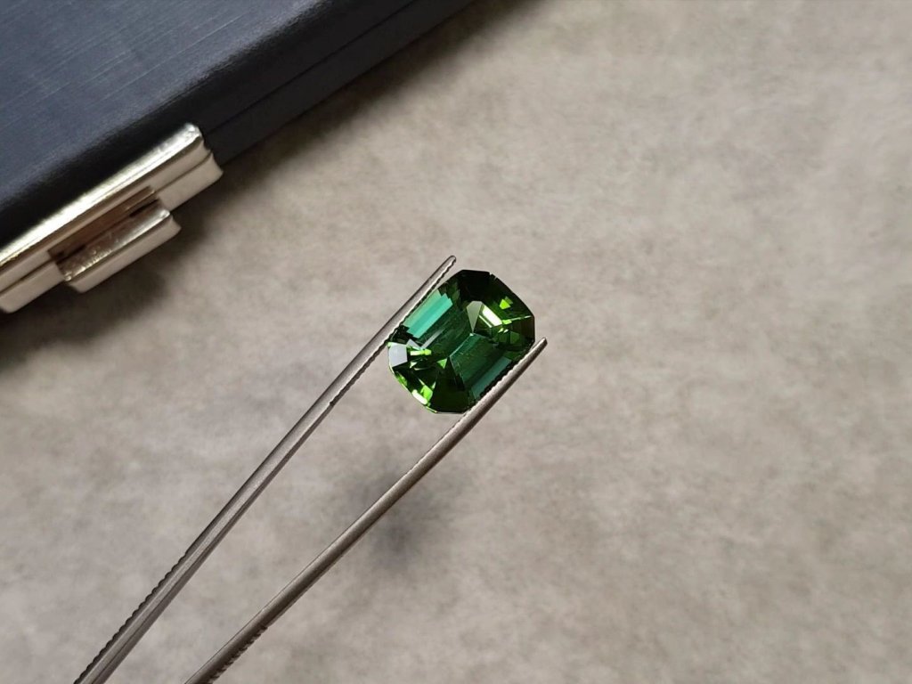 Bright green tourmaline with a blue tint of 12.51 ct Image №3