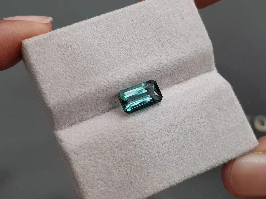 Blue-green indigolite tourmaline in octagon cut 2.19 carats Image №4