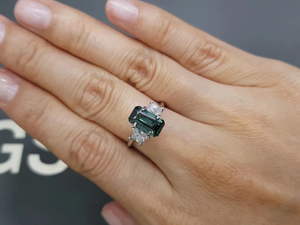 Blue-green indigolite tourmaline in octagon cut 2.19 carats Image №5