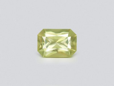 Greenish yellow sapphire in radiant cut 1.25 carats, Madagascar photo