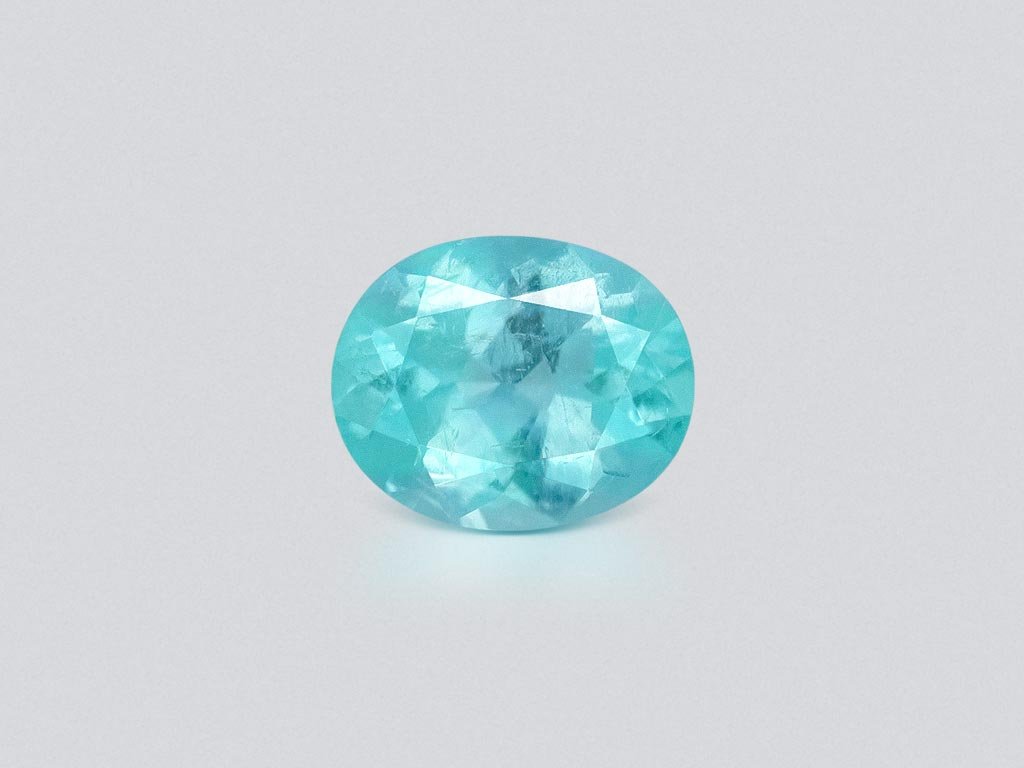 Neon blue Paraiba tourmaline in oval cut 0.78 carats, Mozambique  Image №1