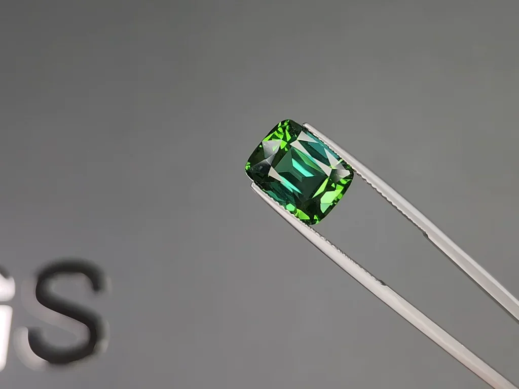 Bi-color blue-green tourmaline in cushion cut 7.90 carats, Nigeria Image №3