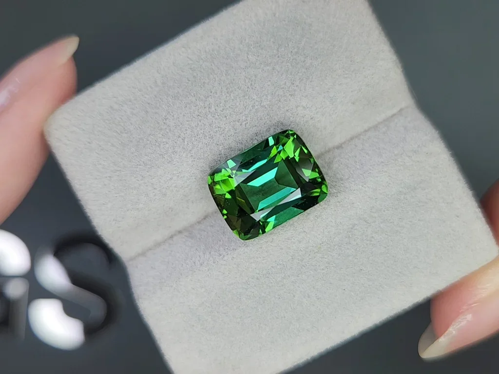 Bi-color blue-green tourmaline in cushion cut 7.90 carats, Nigeria Image №4