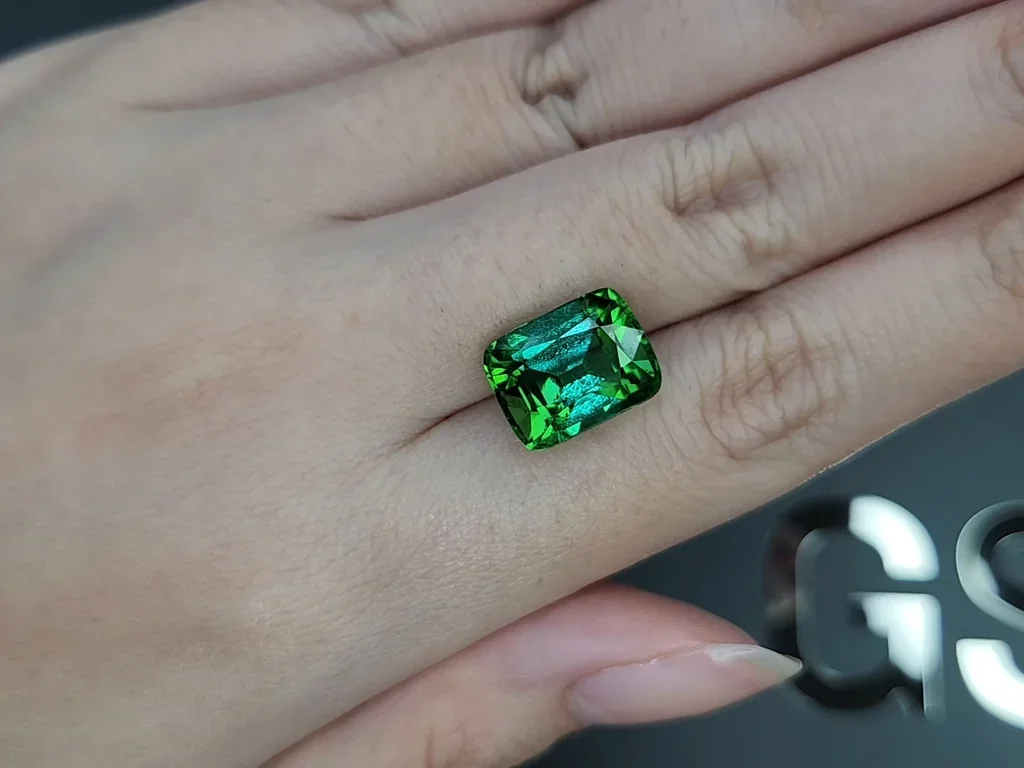 Bi-color blue-green tourmaline in cushion cut 7.90 carats, Nigeria Image №2
