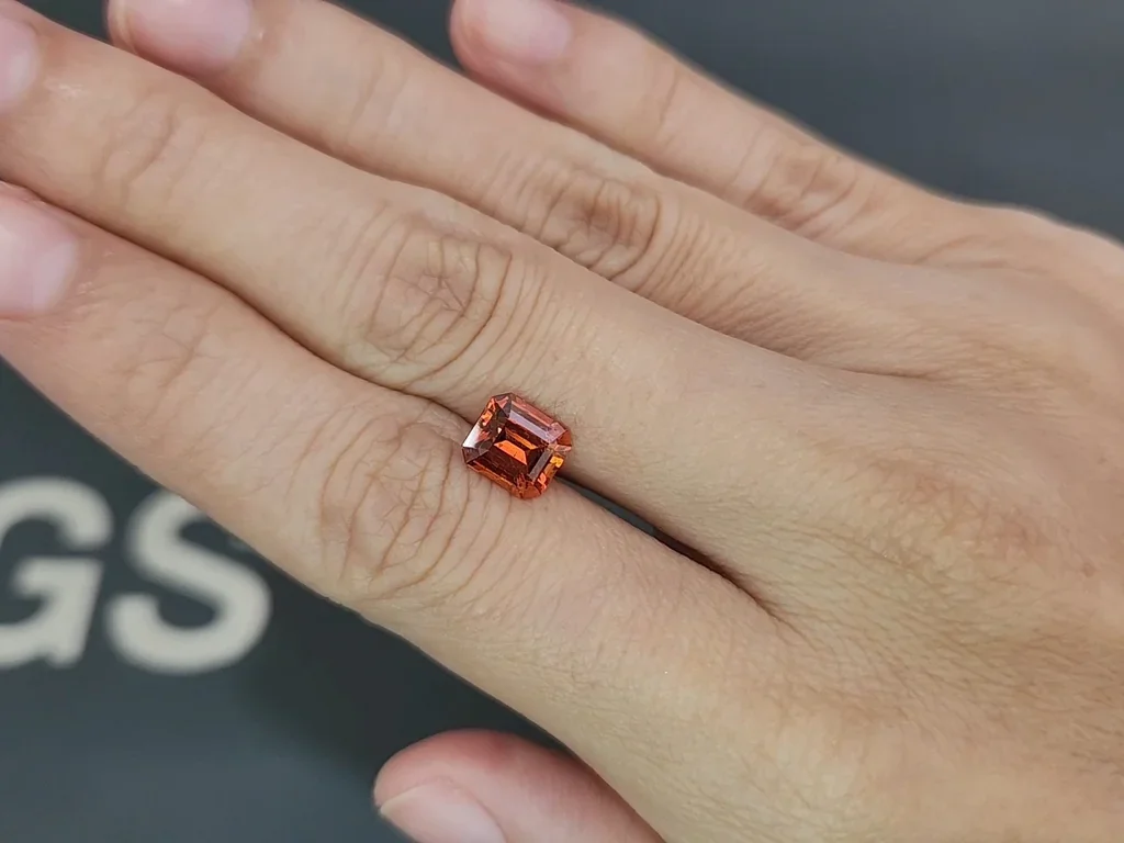 Spessartite Vivid orange octagon cut 2.24 carats, Africa Image №2