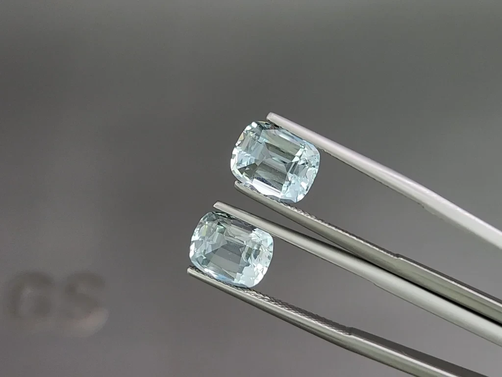Set aquamarine cushion cut 10.47 carats, Madagascar Image №4