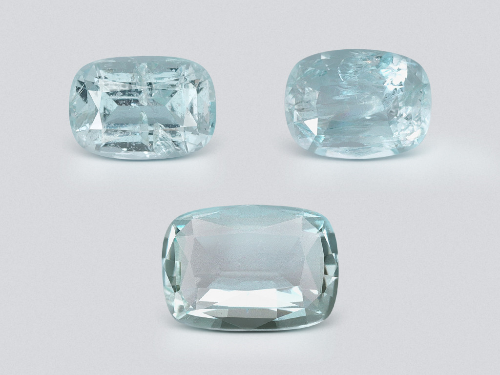 Set of aquamarines cushion cut 2.20 carats, Madagascar Image №1