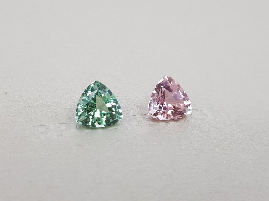 Pair of trillion cut tourmalines 5.38 ct Image №2