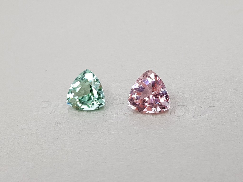 Pair of trillion cut tourmalines 5.38 ct Image №3