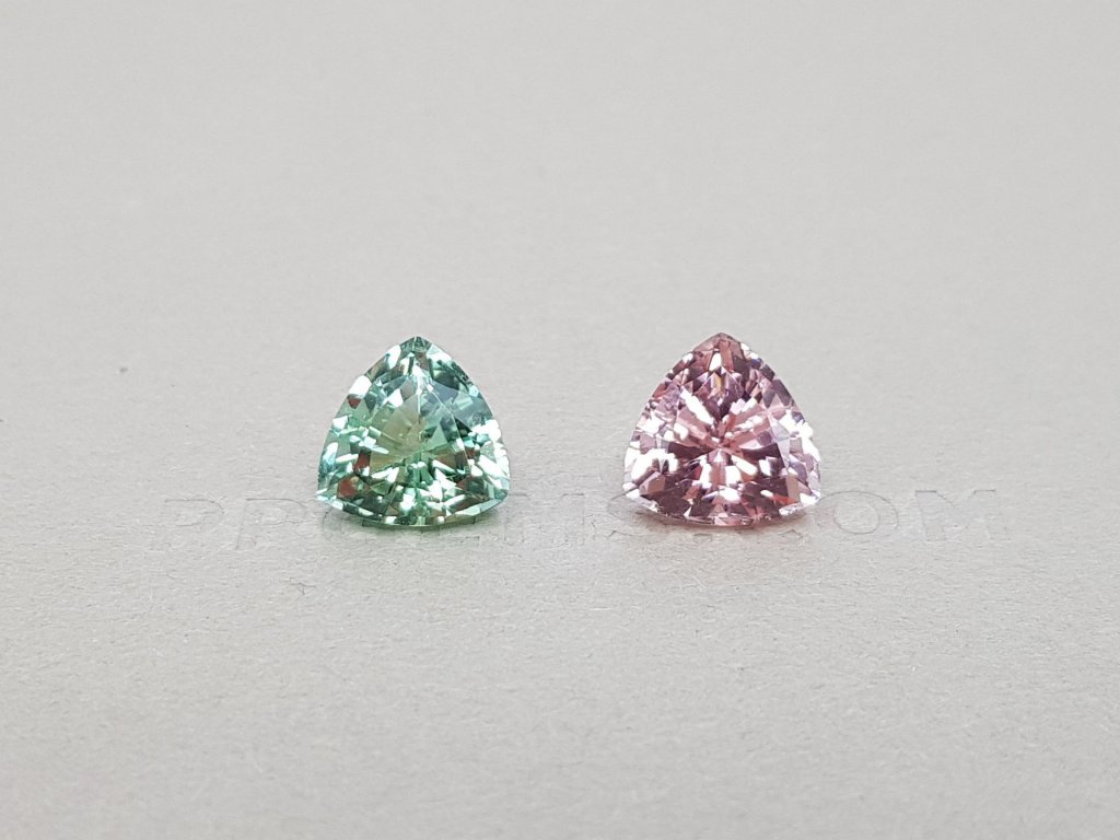 Pair of trillion cut tourmalines 5.38 ct Image №1
