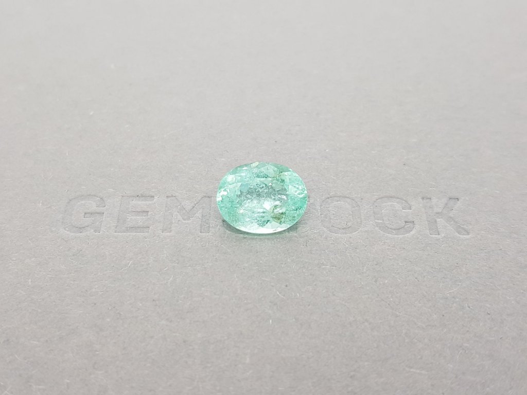 Blue-green Paraiba tourmaline, oval cut, 3.57 ct, Mozambique, GIA Image №1