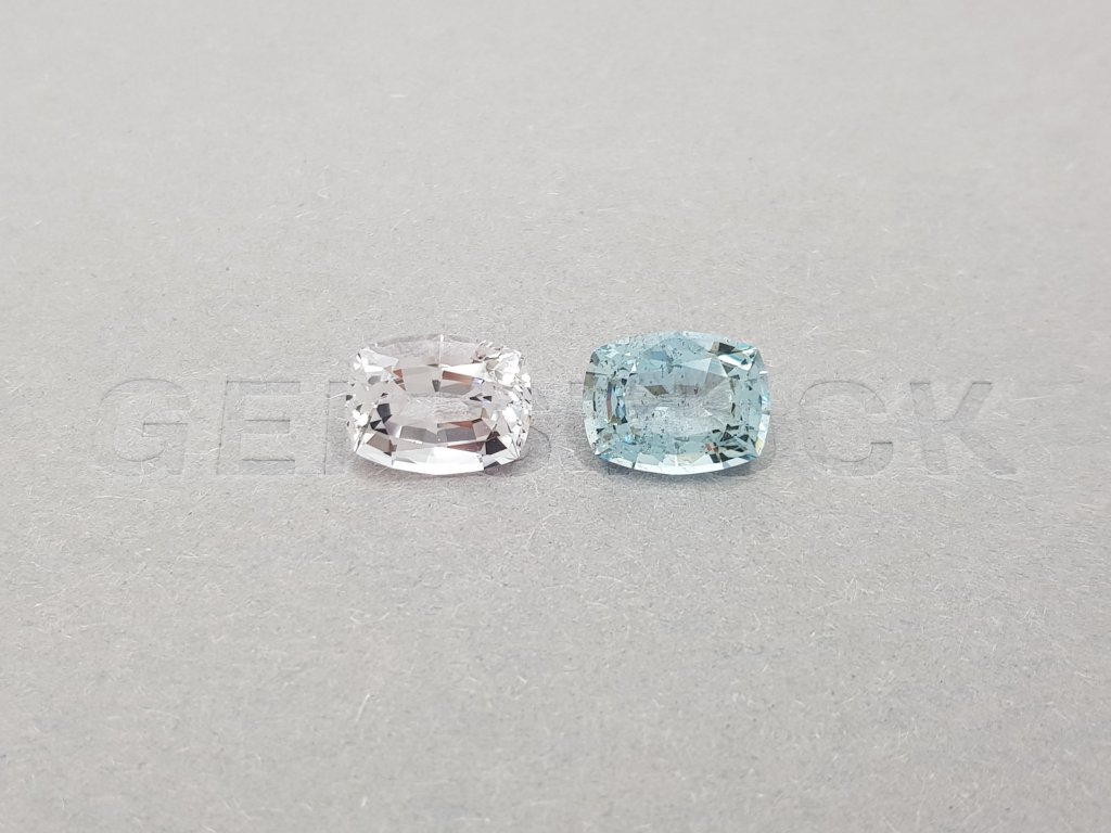 Pair of pink morganite and blue aquamarine 5.16 ct Image №1