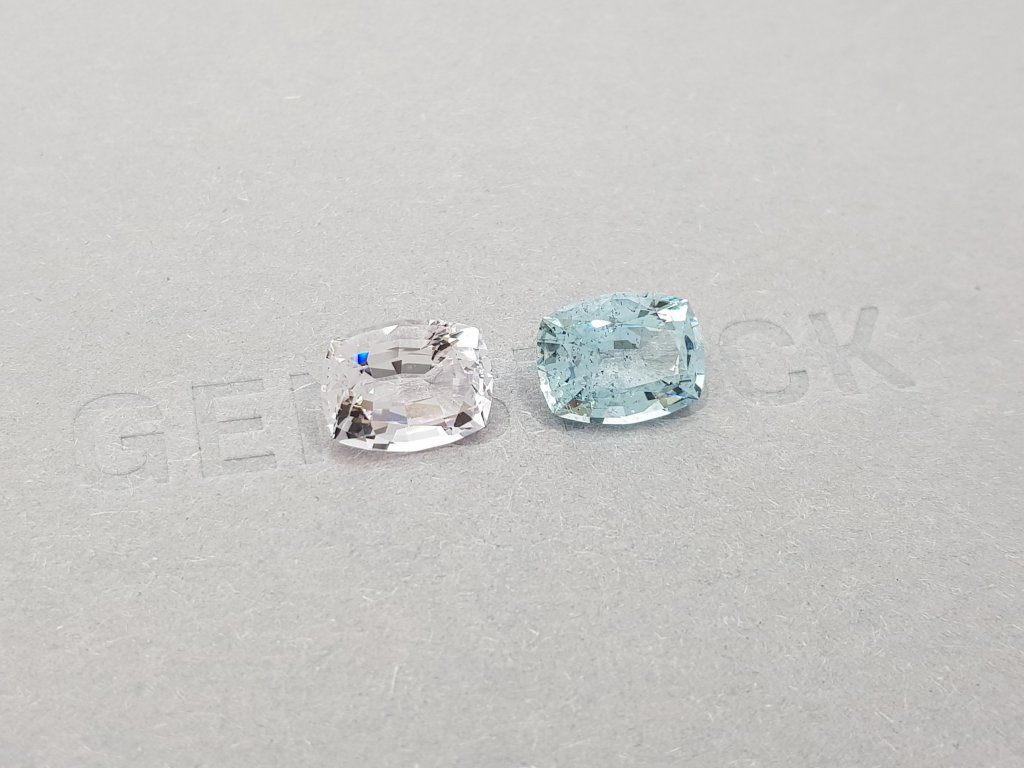 Pair of pink morganite and blue aquamarine 5.16 ct Image №2