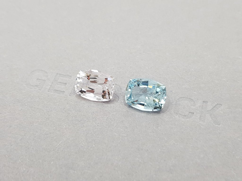 Pair of pink morganite and blue aquamarine 5.16 ct Image №3