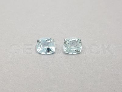 Pair of blue aquamarines in cushion cut 4.57 ct photo