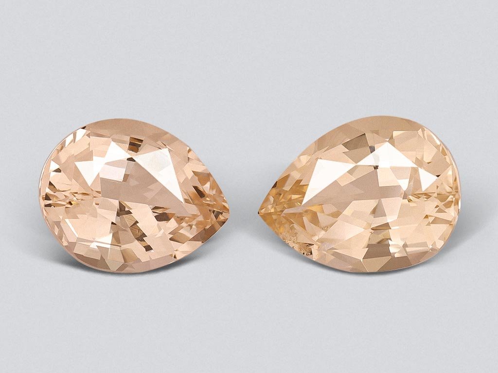 Pair of yellow beryl in pear cut 2.53 carats from Nigeria Image №1