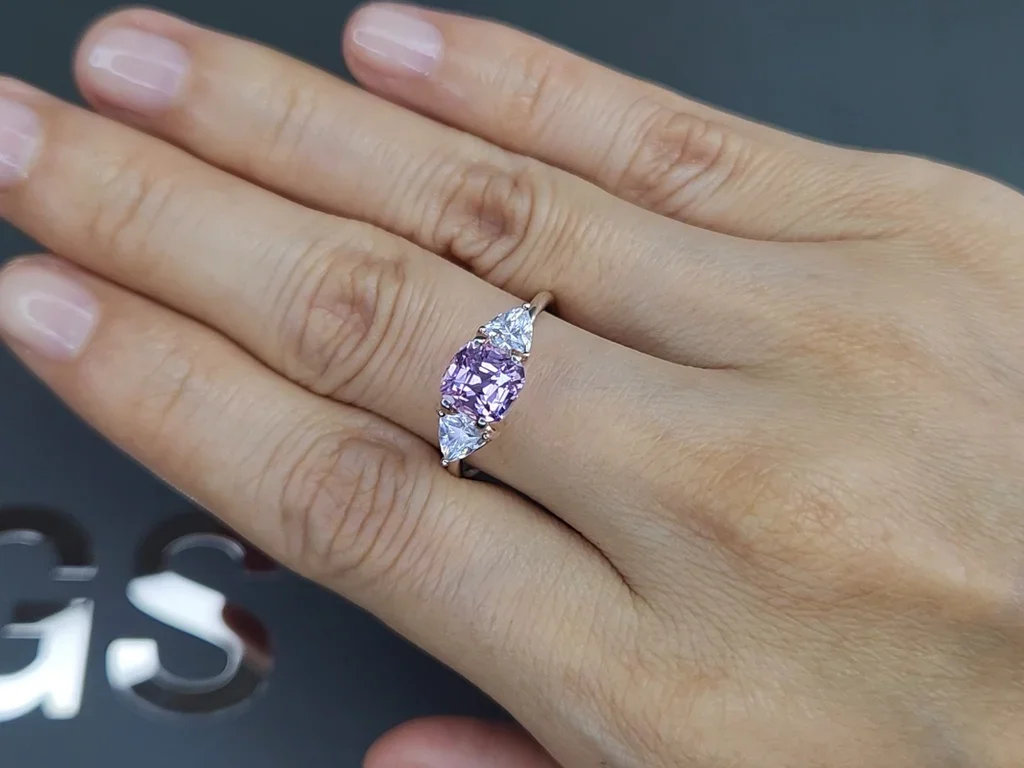 Unheated lavender sapphire in cushion cut 2.52 carats, Sri Lanka Image №5