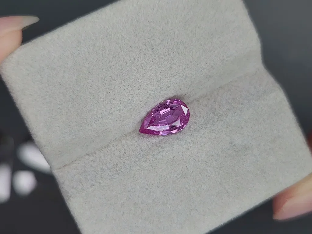 Unheated purple sapphire pear cat 1.15 carats, Madagascar Image №4