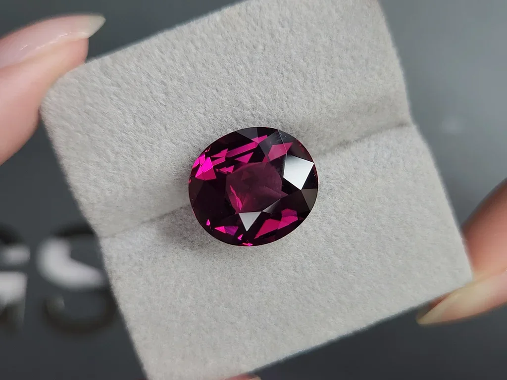 Garnet rhodolite oval cut 13.09 carats, Tanzania Image №4