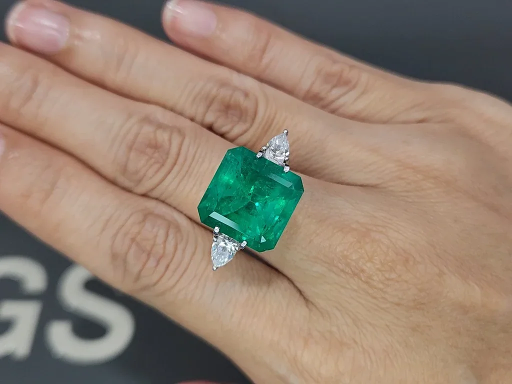 Large emerald  Intense Green octagon cut 11.85 carats, Colombia  Image №5