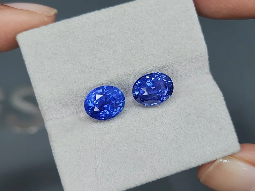 Pair of unheated sapphires Cornflower Blue oval cut 8.63 carats, Sri Lanka Image №4