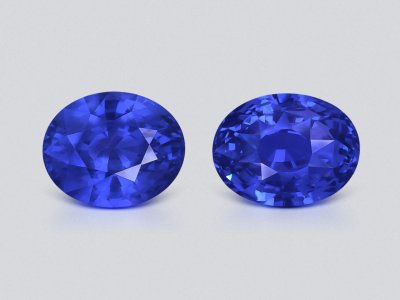 Pair of unheated sapphires Cornflower Blue oval cut 8.63 carats, Sri Lanka photo