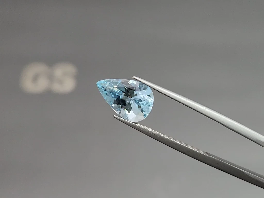 Aquamarine pear cut 2.38 carats, Madagascar Image №3